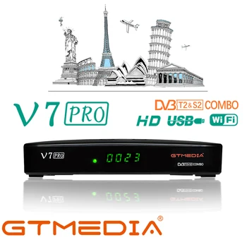 GTMedıa V7 Pro Uydu Alıcısı DVB-S/S2 / S2X + T / T2 Dekoder 1080P Full HD USB WIFI Powervu Biss Anahtar Reseptör Desteği CA kartı