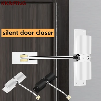 KK ve PARMAK Ev Kapı Otomatik Kapı Closer Paslanmaz Çelik Ayarlanabilir Çift Bahar Sessiz Büyük Kapı Closer Sessiz Sıralayıcı