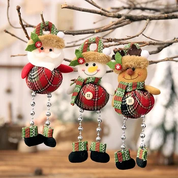 Noel Noel Baba Kardan Adam Geyik Boncuk Kolye Noel Ağacı Süsler DIY El Sanatları Ev Yeni Yıl Partisi Süslemeleri