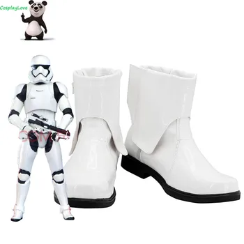 Stormtroopers Beyaz Cosplay Ayakkabı Cosplay Uzun Çizmeler Deri Custom Made Parti Noel İçin