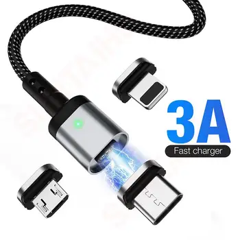 Suntaiho 3M Manyetik Kablo mikro USB C Tipi Kablo 3A Hızlı şarj kablosu iPhone Xiaomi Samsung Mıknatıs veri şarj cihazı Hızlı Şarj