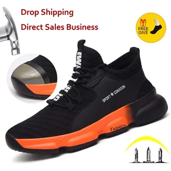 XPUHGM Marka Erkek İş güvenliği ayakkabıları 2020 moda Açık Çelik burun Anti-smashing Delinme Geçirmez İnşaat sneakers Çizmeler