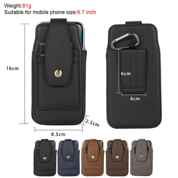 Yeni PU deri kemer kart yuvası erkek cep telefonu asılı kemer çantası Evrensel Kılıfı Kılıf iphone için kılıf kart yuvası İle