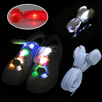 Yeni ışık ayakkabı bağı 120cm uzunluk parlak renkli ayakkabı bağı LED ayakkabı bağı ışık aydınlık Sneaker danteller noel dekorasyon için