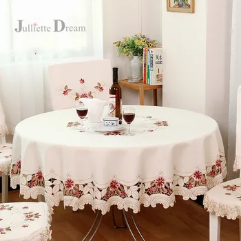 Üst Avrupa Bahçe ışlemeli Masa Örtüsü Yuvarlak yemek masası örtüsü çay dolabı kapağı zarif masa örtüleri kahve masa süsü